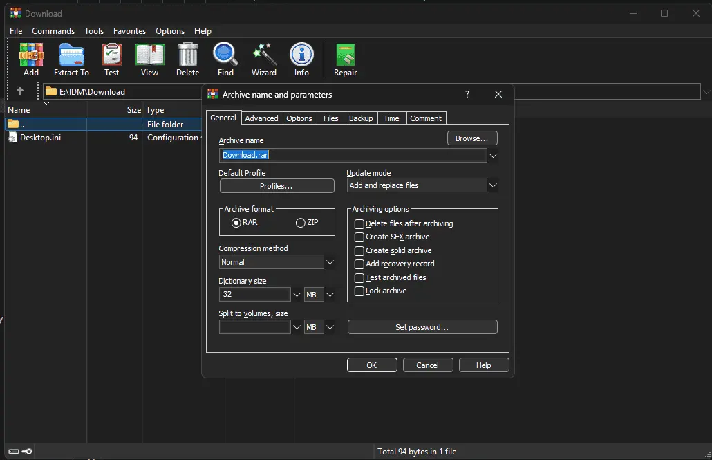 WinRAR Screenshot 2