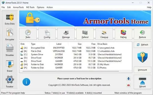 WinTools.Net Armor Tools Screenshot 1