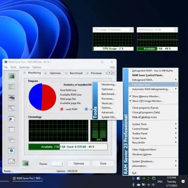 WinTools.Net RAM Saver Screenshot 1