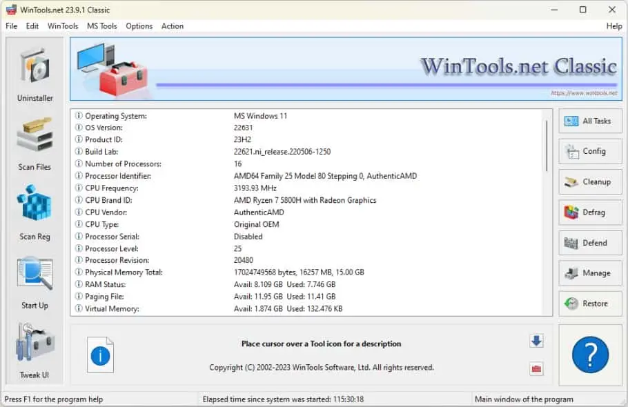 WinTools.Net Screenshot 1