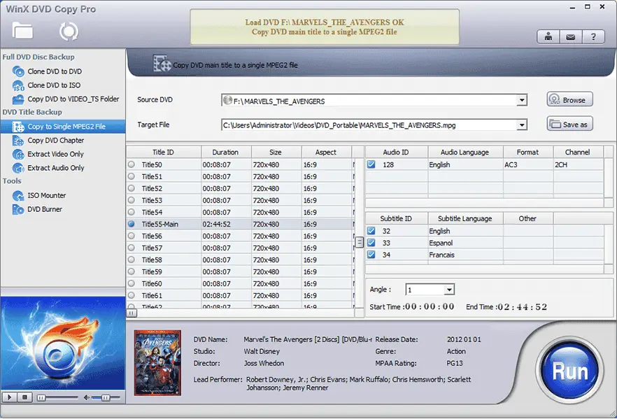 WinX DVD Copy Screenshot 2