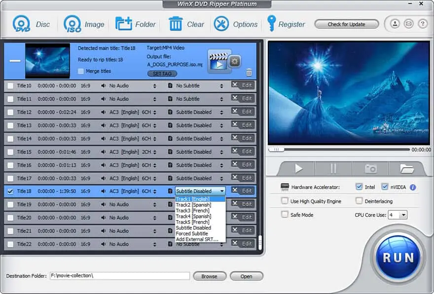 WinX DVD Ripper Screenshot 1