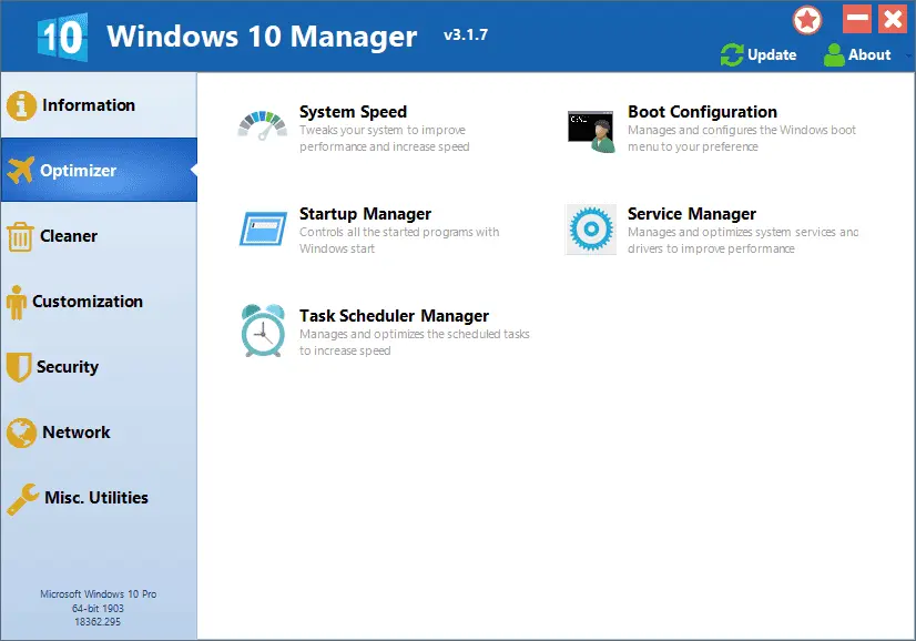 Yamicsoft Windows 10 Manager Screenshot 1