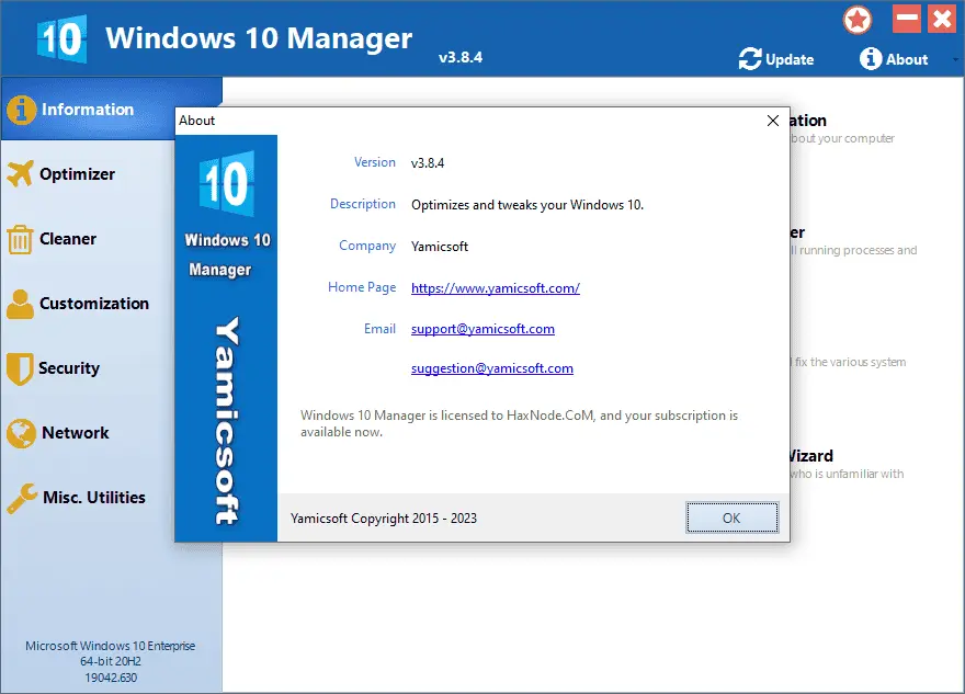 Yamicsoft Windows 10 Manager Screenshot 2